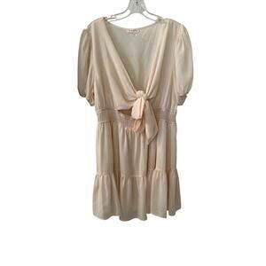 NWOT Blush & Day womens sz 3xl plus boho cream flutter sleeve mini dress